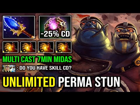 UNLIMITED PERMA STUN Multi Cast Ogre Magi 7Min Midas Easy Offlane Tank Carry Dota 2