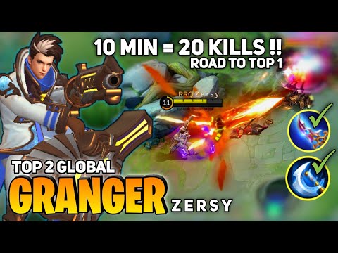20 Kills! in 10 Minute [Top 2 Global Granger] By Zersy - Mobile Legends