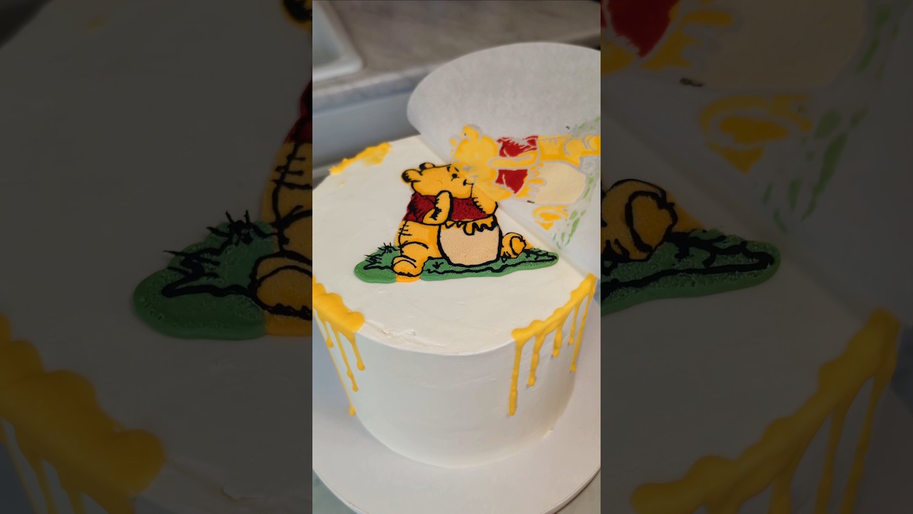 BUTTERCREAM TRANSFER TUTORIAL 🥰🧸🎀 #buttercreamtransfer #cakedecorating #caketutorial #tutorial