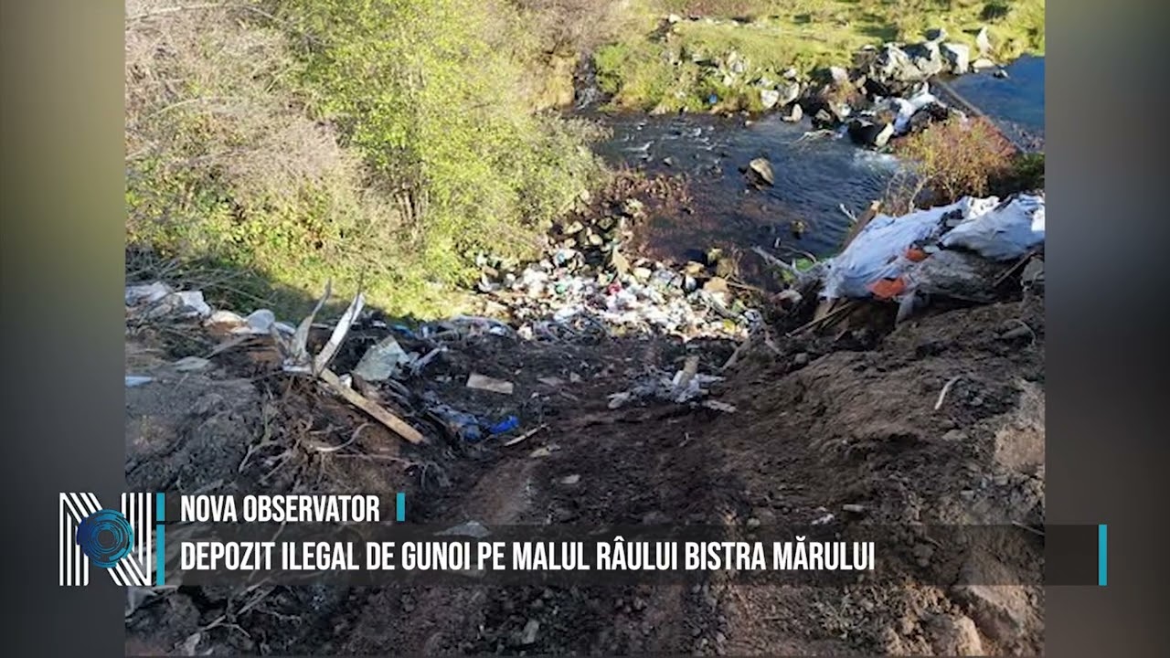 Depozit ilegal de gunoi pe malul râului Bistra Mărului