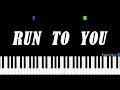 Whitney Houston - Run To You Piano Tutorial