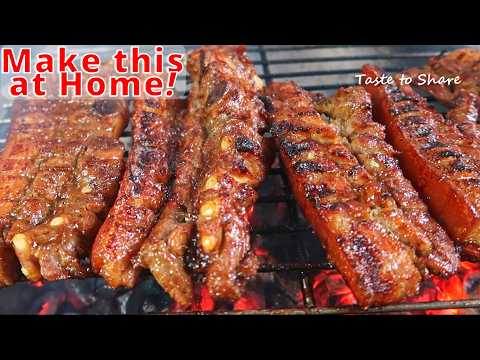 Inihaw na Pork Belly ❗️Barbecue Marinade Recipe Filipino Style 💯👌 Tender Pork Belly -