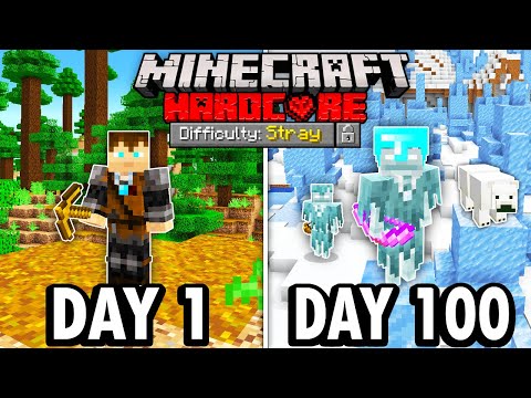 I Survived 100 Days as a STRAY in Hardcore Minecraft... Here’s What Happened