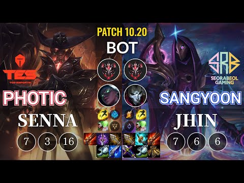 TES Photic Senna vs SRB Sangyoon Jhin Bot - KR Patch 10.20