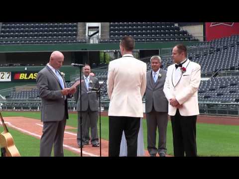 Craig and Glenn's Wedding Ceremony at home plate at PNC Park 06-20-2015