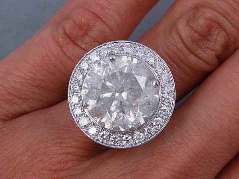 11.88 ctw Round Cut Diamond Engagement Ring - BigDiamondsUSA