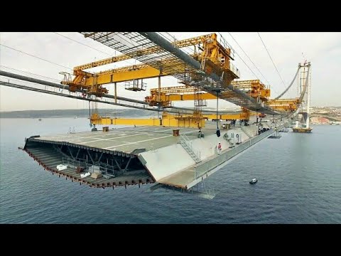 Amazing Suspension Bridge construction Time Lapse How Suspension Bridges Are Built