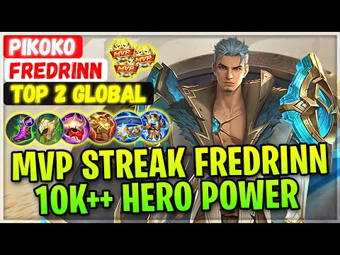 MVP Streak Fredrinn, 10K++ Hero Power [ Top 2 Global Fredrinn ] Pikoko - Mobile Legends Emblem Build