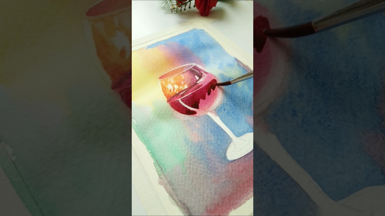 Still life study 🍷😊 #art #wineglass #stilllife #watercolor #painting #realistic