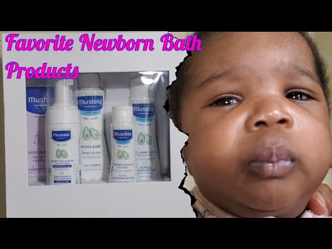 Mustela Newborn Arrival Gift Set - Baby Skincare & Bath Time Essentials - Natural & Plant Based - 5 Items Set - Watch Product Video