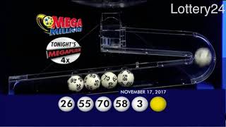 2017 11 17 Mega Millions Numbers and draw results