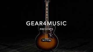 Video thumbnail for Epiphone EJ-200CE Electro Acoustic, Vintage Sunburst  | Gear4music demo by Gear4music Guitars