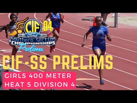 2025 TF - CIF-SS Ford Division 4 Track & Field Prelims Meet - Girls 400M Dash - Heat 5