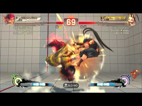 WillPlaySF4Food (Evil Ryu) Vs lEBG Infamous (Ibuki Balrog) SSF4 AE Ranked Match