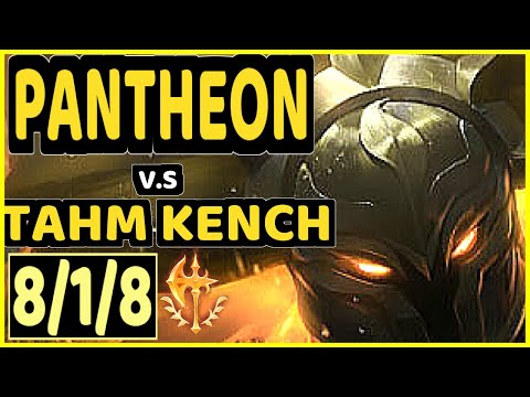 WILDTURTLE (PANTHEON) vs TAHM KENCH - 8/1/8 KDA BOTTOM ADC CHALLENGER GAMEPLAY - NA