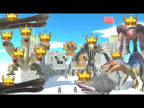 KING SCOURGE + KING GORO + KING MEGALODON + KING SPINO  VS KING HYDRA BROTHERS - ARBS