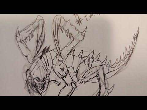 #2024 #starcraft #zerg #zergling #drawing Stickman to Zergling Drawing