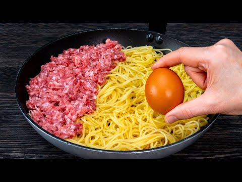 Det godaste sättet att laga pasta med köttfärs på - gratäng i stekpanna!