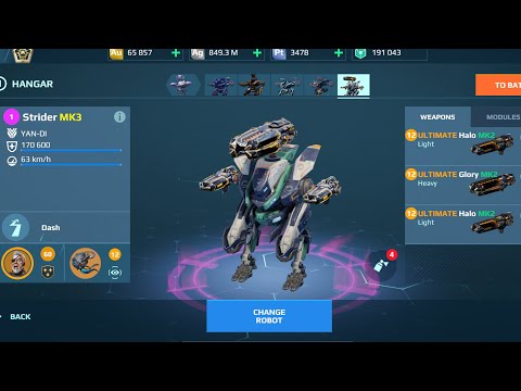 Strider Halo Glory VS Metas | War Robots Gameplay