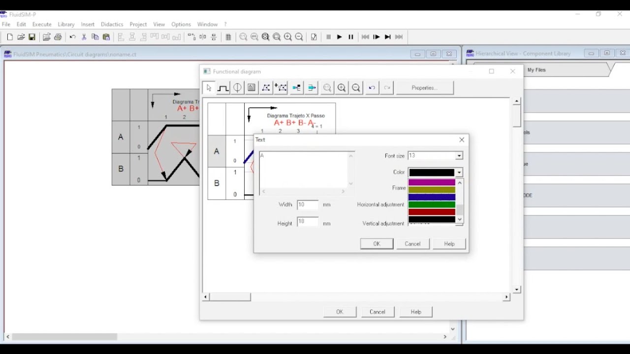 FluidSIM: Diagrama Trajeto X Passo