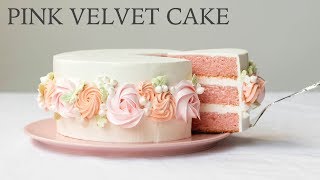 핑크 좋아하면 만들어보아요 ^^ 핑크벨벳케이크 / Pink Velvet Cake with Italian Buttercream