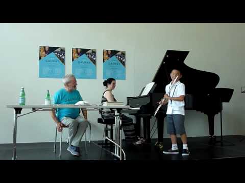 Masterclass with Sir James Galway, Part II: Julin Cheung, age 9, in Weggis, Switzerland, July 2016