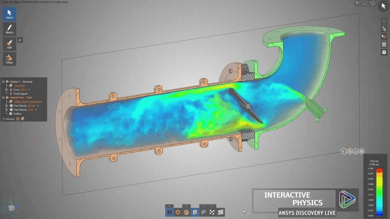 Interactive Physics in ANSYS Discovery Live
