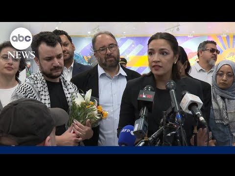 Alexandria Ocasio-Cortez comments on the release of Mahmoud Khalil
