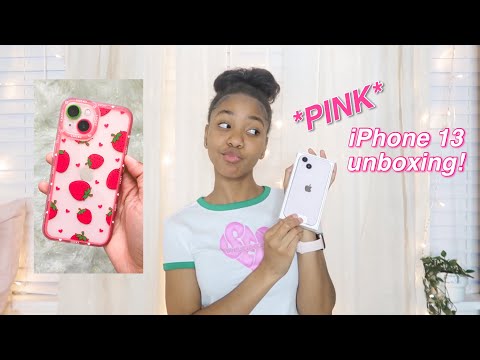 My PINK iPhone 13 unboxing! | iPhone 13 setup + first impressions