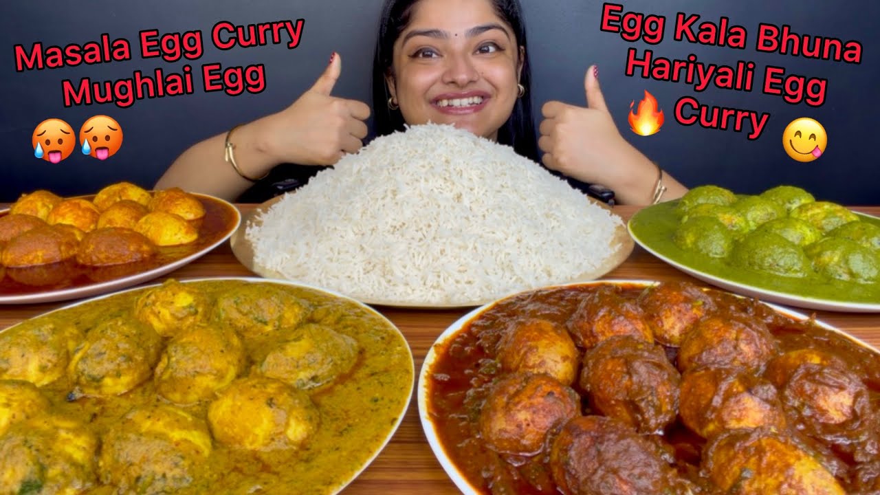 40 EGGS ‼️😳 SPICY EGG MASALA CURRY, SPICY EGG KALA BHUNA, CREAMY MUGHLAI EGG CURRY AND HARIYALI EGG