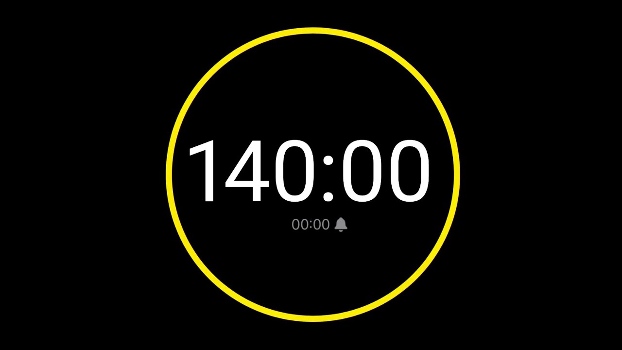 140 Minute Countdown Timer with Alarm / iPhone Timer Style