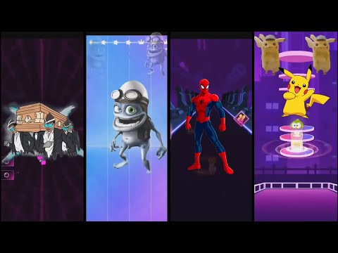 Coffin Dance vs Crazy Frog Vs Spiderman Vs Pikachu - Tiles Hop EDM Rush
