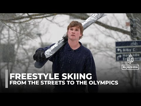 Paul Rhys filming urban freeskiing in Stockholm