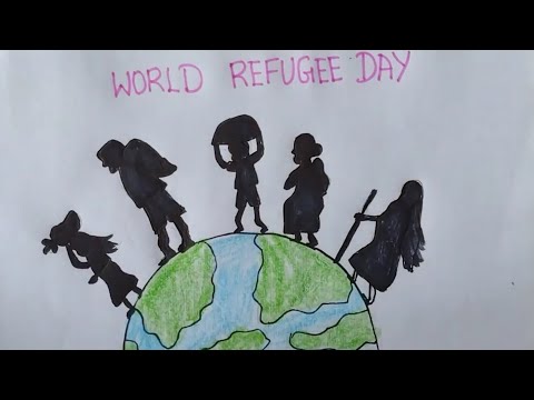 World Refugee Day Drawing /Refugee Day Poster Drawing /Refugee Day Poster Making / Refugee Day Chart