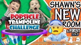 POPSICLE Trampoline Challenge / Shawn's New Bedroom + Baby's First Cold (๑◕︵◕๑)  FUNnel Vision VLOG