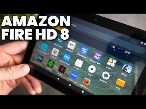 Amazon Fire HD 8 Plus tablet, 8” HD Display, 32 GB, 30% faster processor, 3GB RAM, wireless charging, (2022 release), Gray video review thumbnail