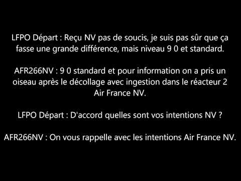 [ATC Recording] - Bird Strike Air France flight AF6266/AFR266NV at Paris Orly