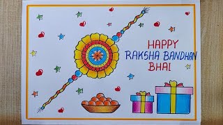 Rakhi drawing easy| Rakshabandhan special Card drawing| How to draw Rakhi step by step| Happy Rakhi