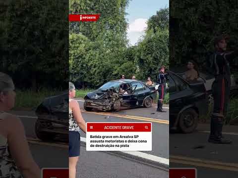Acidente grave em Arealva-SP impressiona com carro destruído após forte colisão