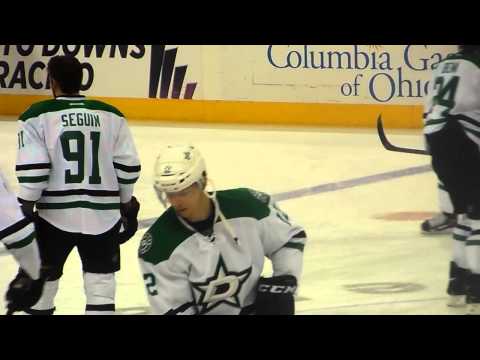 Columbus Blue Jackets vs. Dallas Stars Pre Game Skate Sergei Bobrovsky and Tyler Seguin 3/4/2014