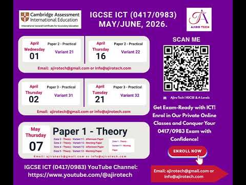 Enrol in our IGCSE ICT (0417/0983) May/June 2026 Classes!