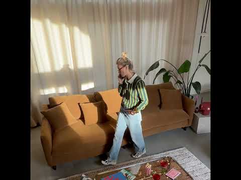 Video Farrah - Canap&eacute; d&#039;angle gauche convertible 5 places en tissu