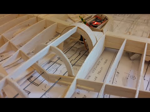 DH Mosquito Balsa Model Build   08 How to mount the engines and connect the servos