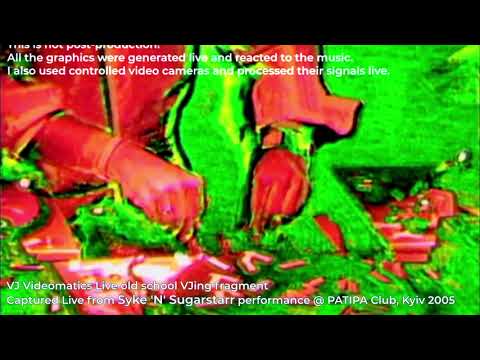 Live VJing recording of party with Syke'N'Sugarstarr @ Patipa 2005