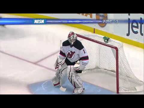 Boston Bruins score 6 seconds into Period (Boston vs New Jersey 11/15/11)