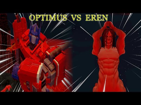 Eren Yeager VS Optimus Prime Crossover Combat