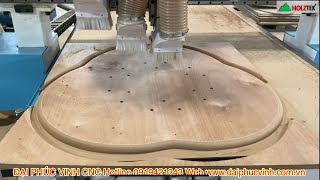 Máy Cnc router 3 đầu dao phay khoan mặt bàn hình trái tim tuyệt đẹp