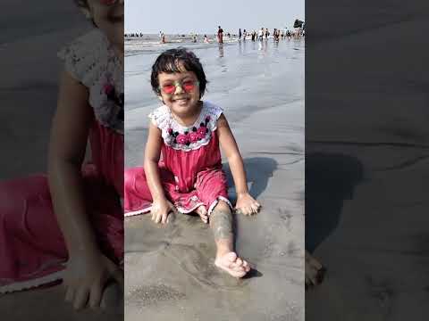 What Mihika did at the sea beach in Kuakata 🥰Mihika swam in the swimming pool🏞️