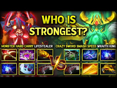 WHO IS STRONGEST? MONSTER HARD CARRY LIFESTEALER VS. CRAZY SWORD SMASH SPEED WRAITH KING DOTA 2