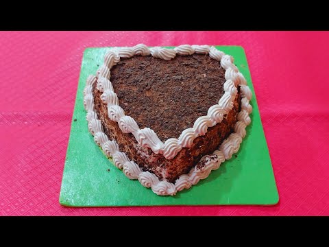 ১ ডিমের চকলেট কেক | Chocolate cake with 1 egg | ১ ডিমের চকলেট স্পঞ্জ কেক | হার্ট শেইপ চকলেট কেক